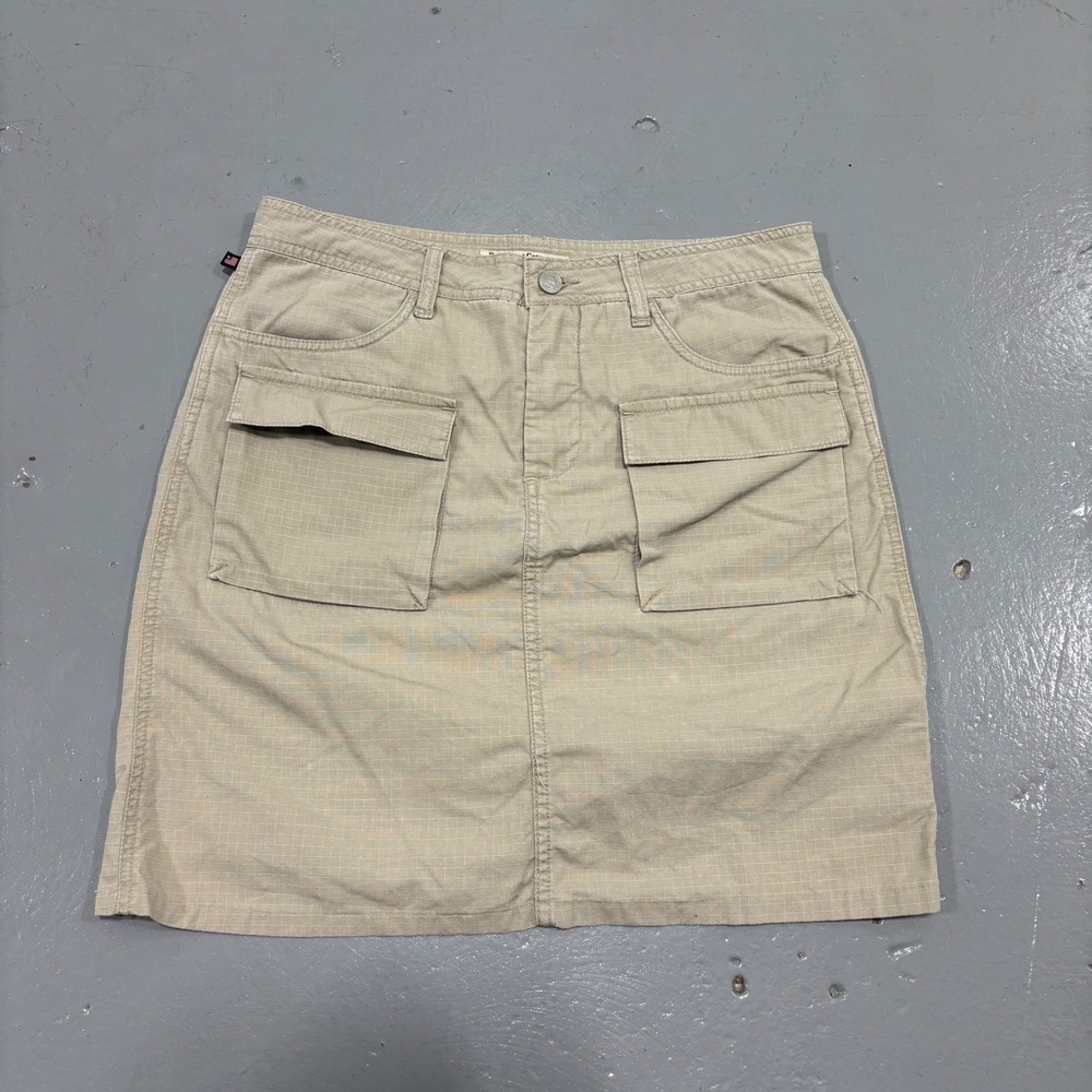 Polo Jeans Ralph Lauren Khaki Ripstop Cargo Mini Skirt Tan Size 6 Y2K Utility